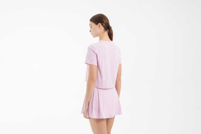 Pink Side Pleated Skirt