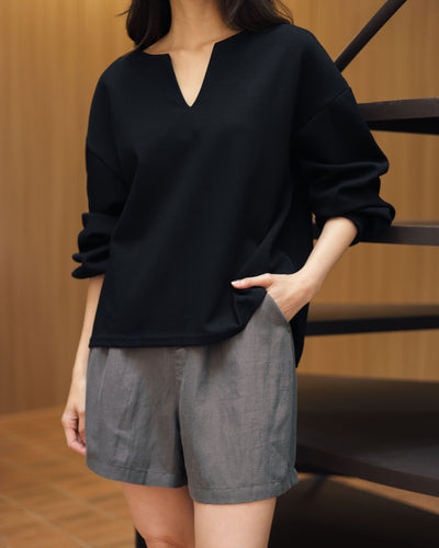 Grey Bamboo Linen Shorts