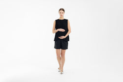Black Capri Maternity Shorts