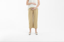Tan Capri Maternity Pants