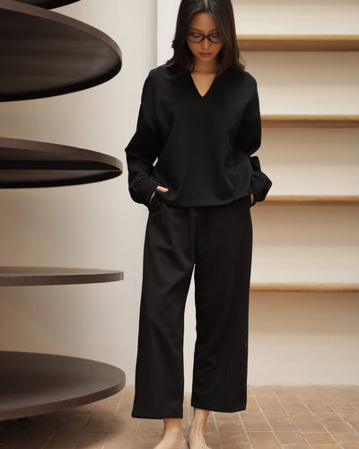 Black Essential Bamboo Cullotes