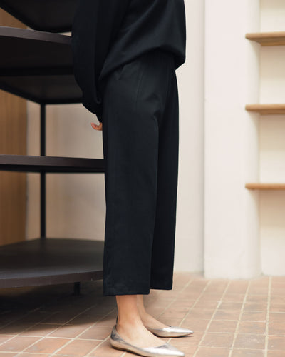 Black Essential Bamboo Cullotes