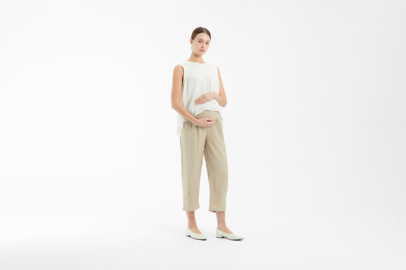 Taupe Relaxed Maternity Pants