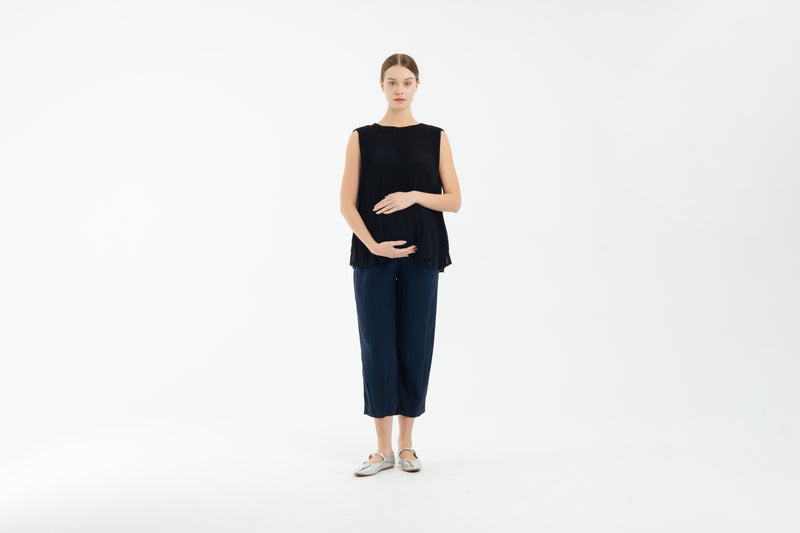 Navy Relaxed Maternity Pants