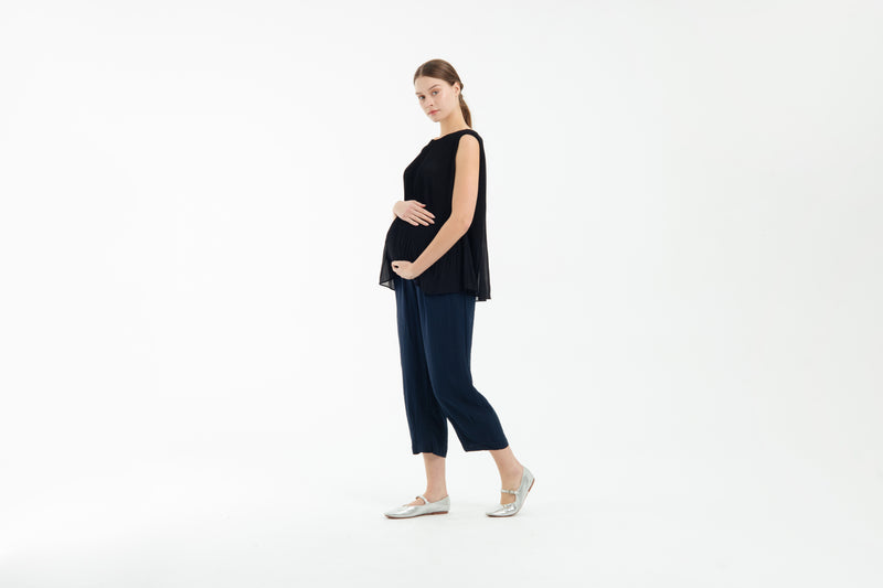 Navy Relaxed Maternity Pants