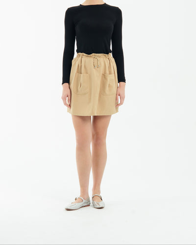 Tan Capri Linen Skirt