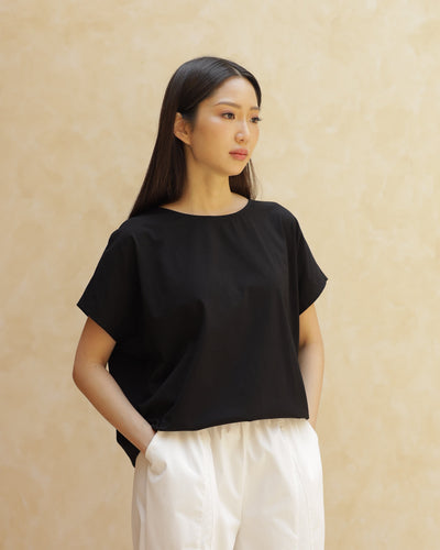 Black Relaxed Bamboo Top