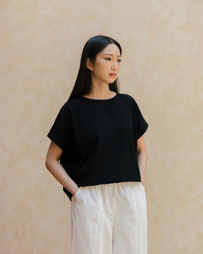 Black Relaxed Bamboo Top