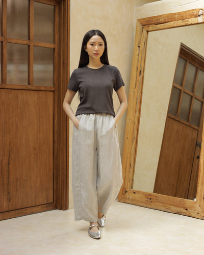Beige Bamboo Linen Pants