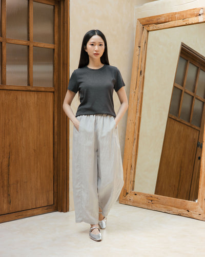 Beige Bamboo Linen Pants