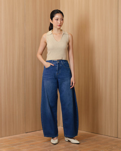Dark Blue Everyday Barrel Jeans