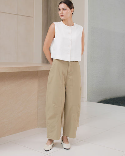 Khaki Everyday Barrel Pants