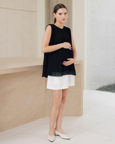 White Daily Denim Shorts Maternity