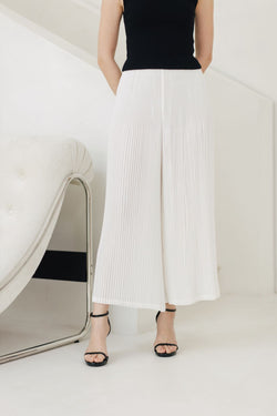 White Aria Pleated Pants