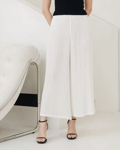 White Aria Pleated Pants