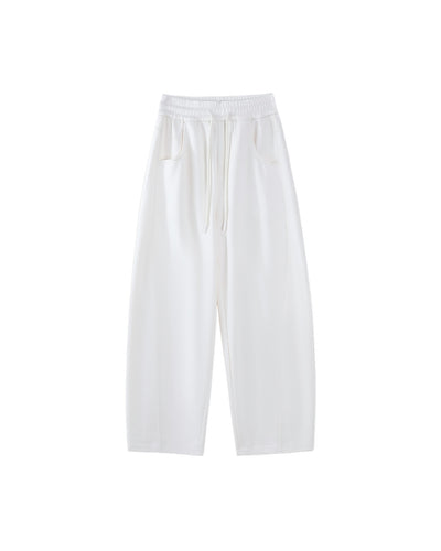 White Bamboo Lyocell Hailey Barrel Pants