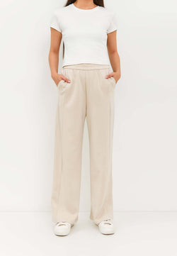 Beige Bamboo Lyocell Daily Pants - Hellolilo