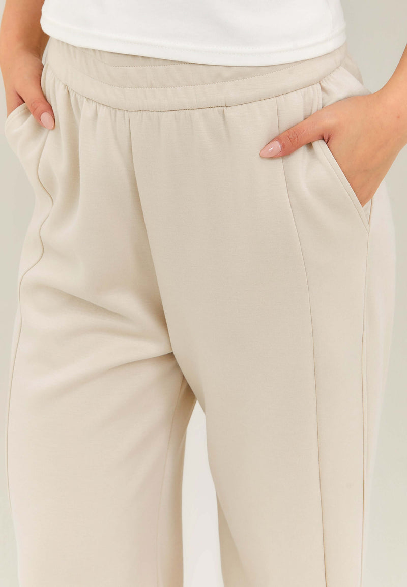 Beige Bamboo Lyocell Daily Pants - Hellolilo