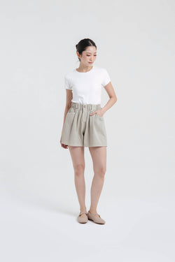 Beige Denim Shorts - Hellolilo