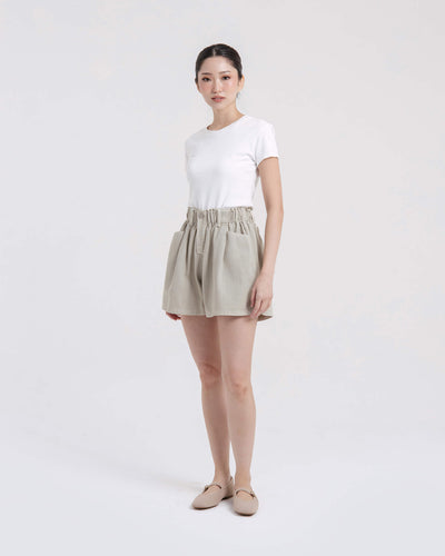 Beige Denim Shorts - Hellolilo