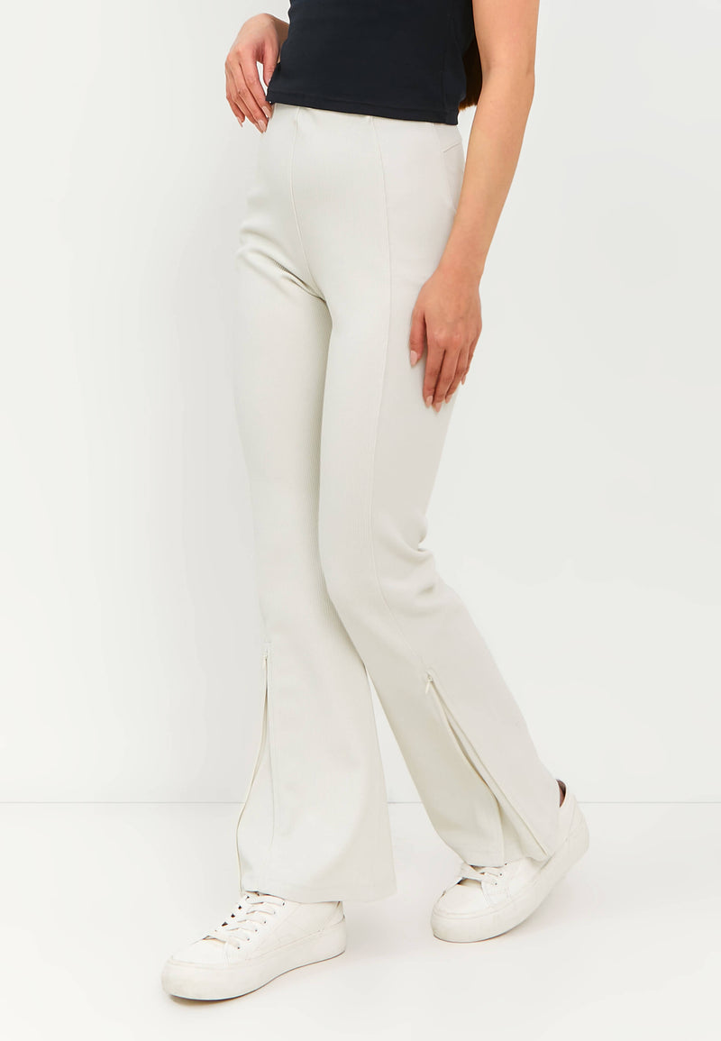 Beige Luna Flare Pants - Hellolilo