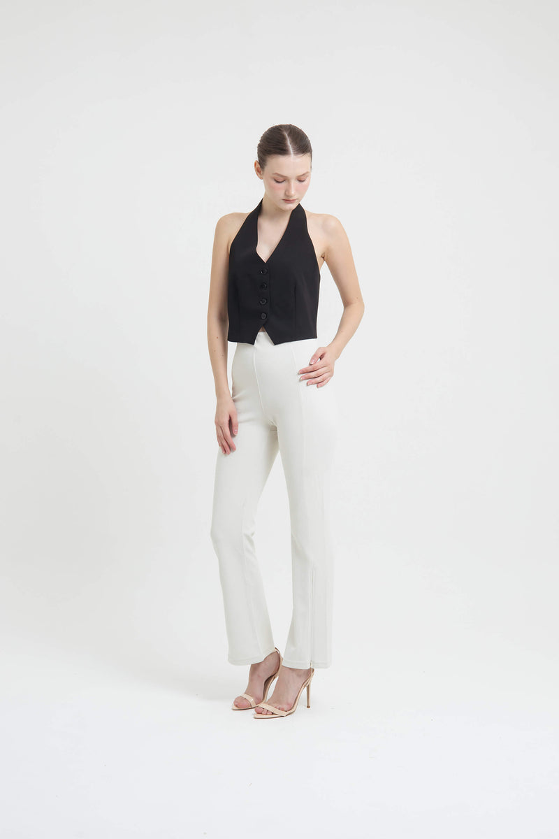 Beige Luna Flare Pants - Hellolilo