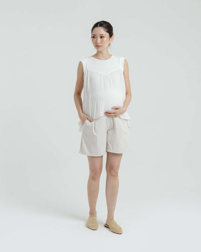 Beige That Comfy Maternity Shorts - Hellolilo