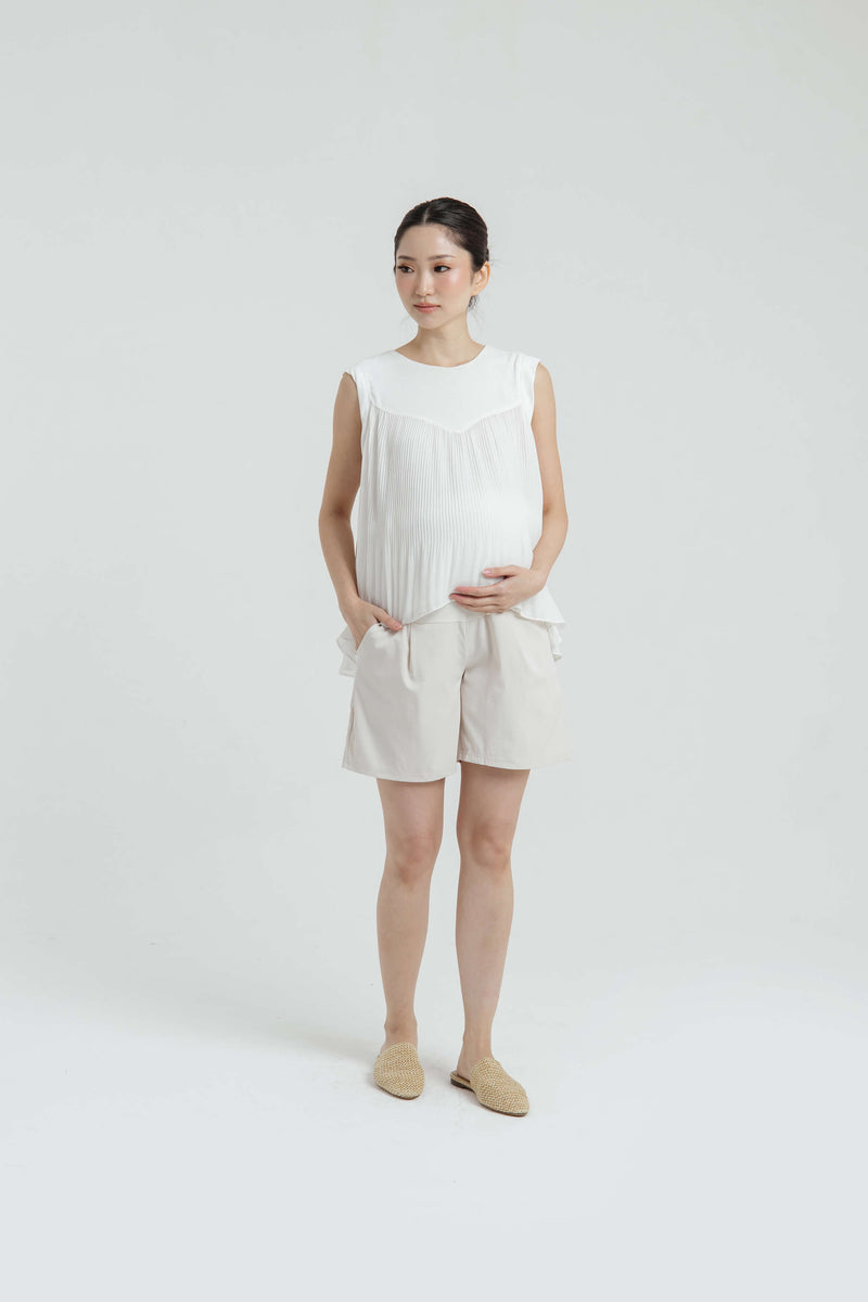 Beige That Comfy Maternity Shorts - Hellolilo