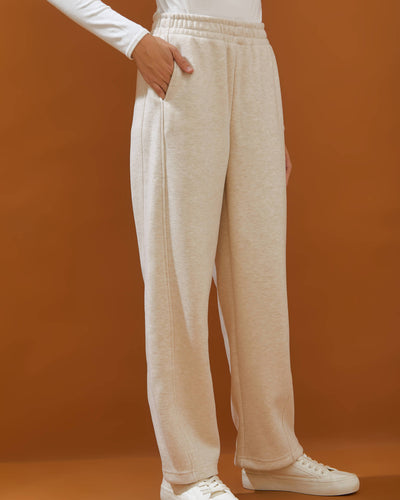 Beige Ultrawarm Winter Relaxed Pants - Hellolilo