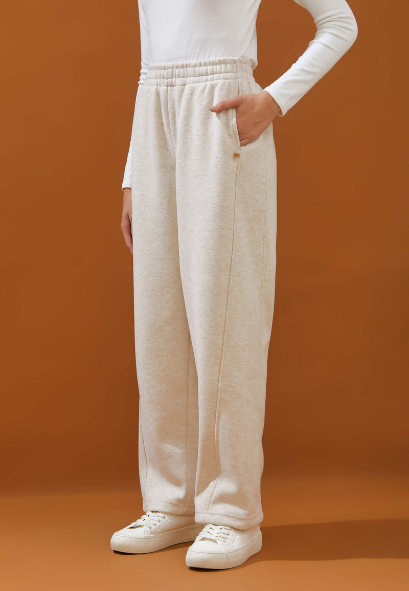 Beige Ultrawarm Winter Relaxed Pants - Hellolilo