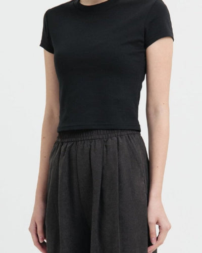 Black Airy Bamboo Fitted T-Shirt - Hellolilo