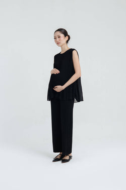 Black Bamboo Cotton Maternity Pants - Hellolilo