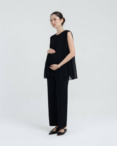 Black Bamboo Cotton Maternity Pants - Hellolilo