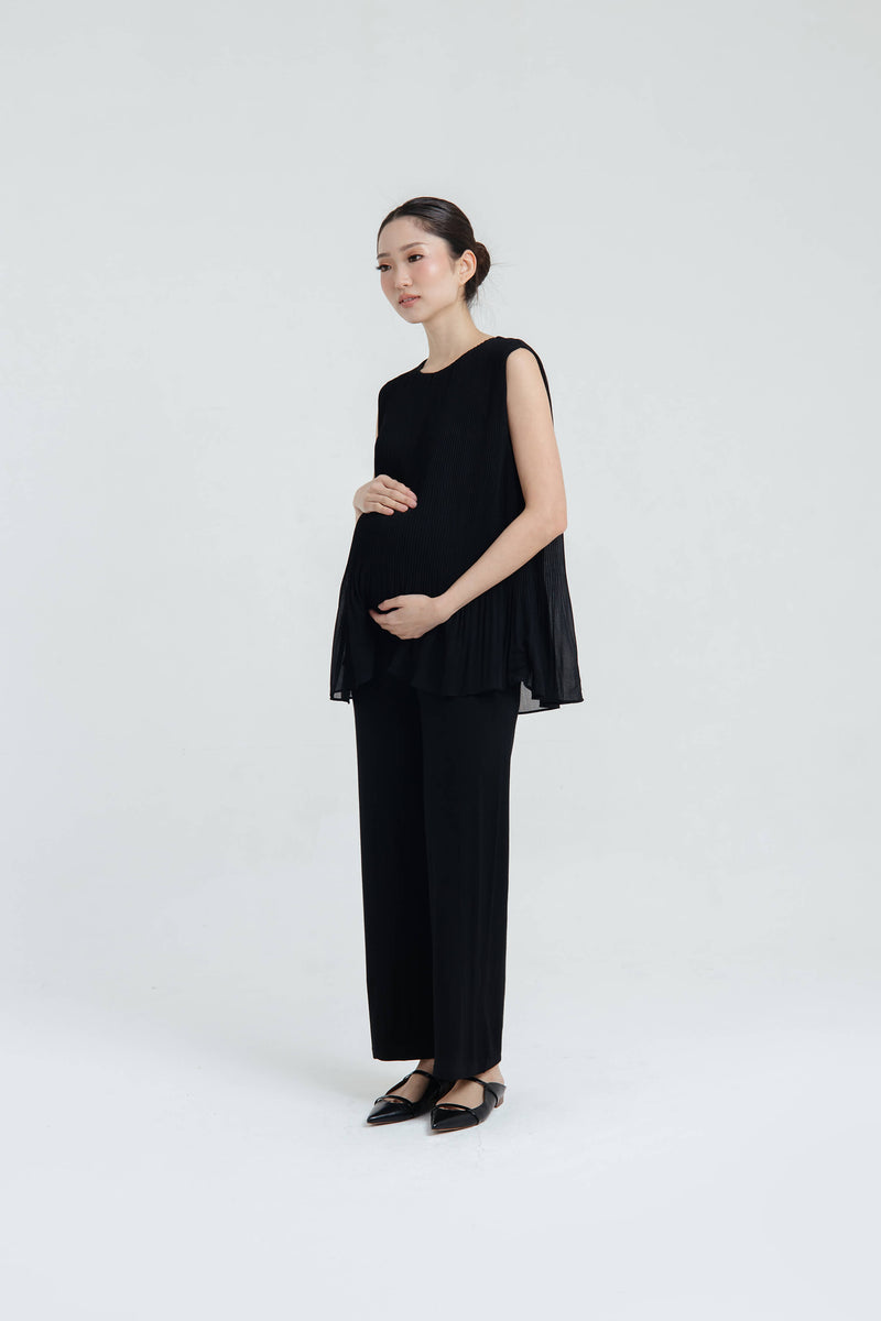 Black Bamboo Cotton Maternity Pants - Hellolilo