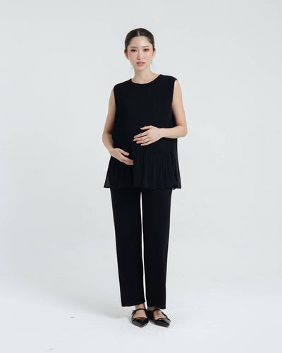 Black Bamboo Cotton Maternity Pants - Hellolilo