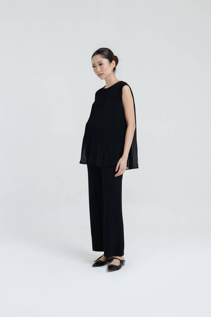 Black Bamboo Cotton Maternity Pants - Hellolilo