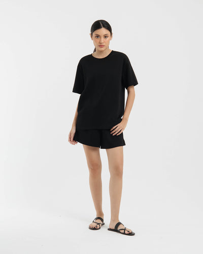 Black Bamboo Lyocell Basic Shorts - Hellolilo