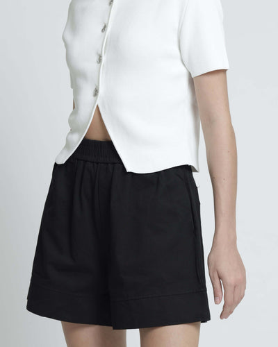 Black Basic Cotton Shorts - Hellolilo