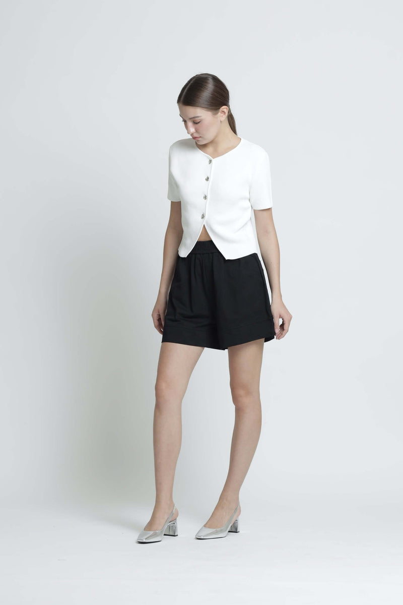 Black Basic Cotton Shorts - Hellolilo