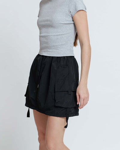 Black Cargo Pocket Skirt - Hellolilo