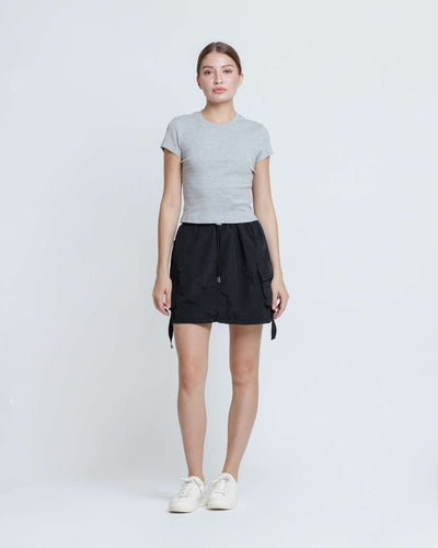 Black Cargo Pocket Skirt - Hellolilo