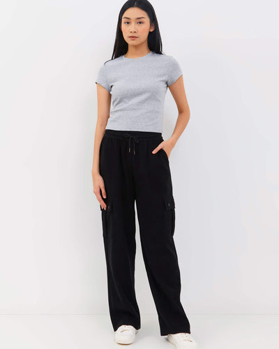 Black Cargo Winter Pants - Hellolilo