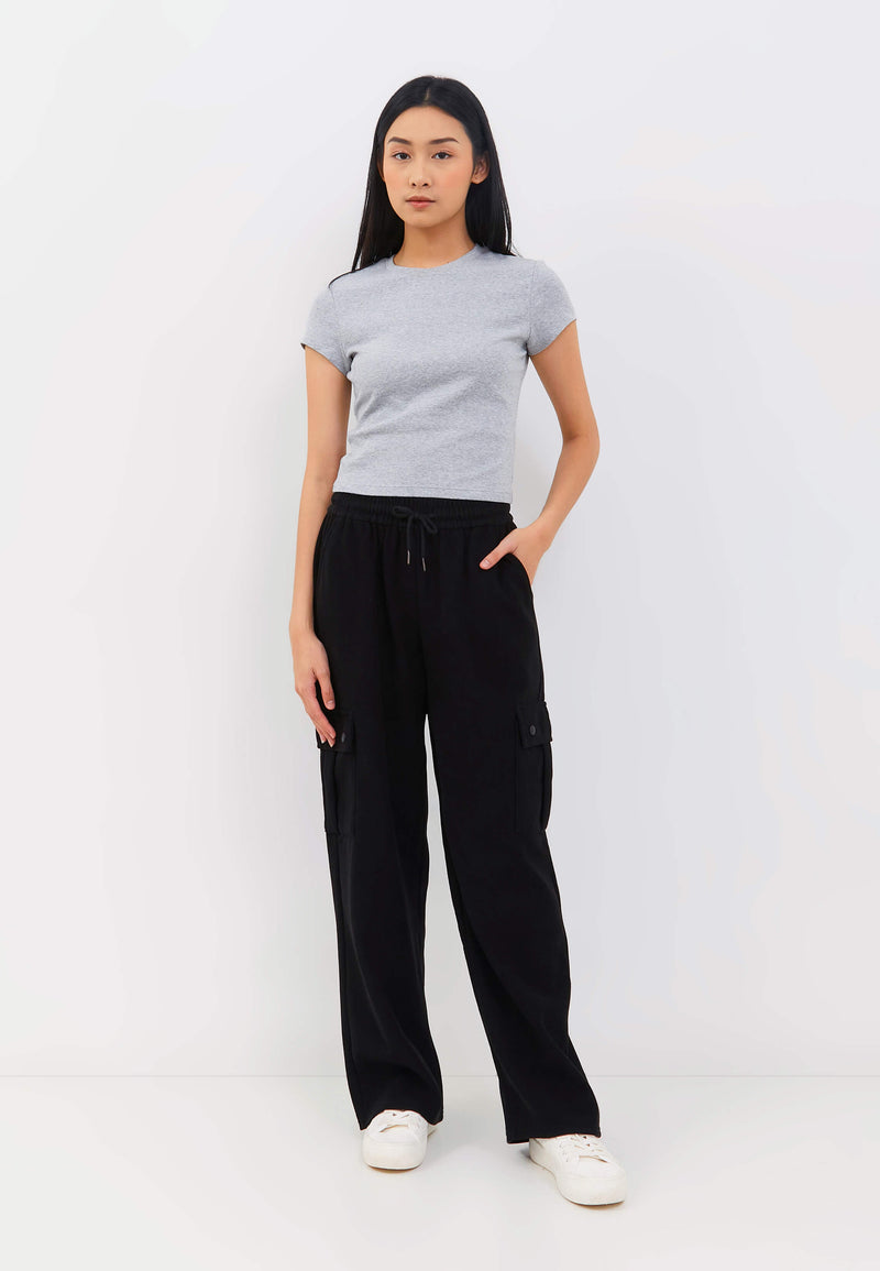 Black Cargo Winter Pants - Hellolilo