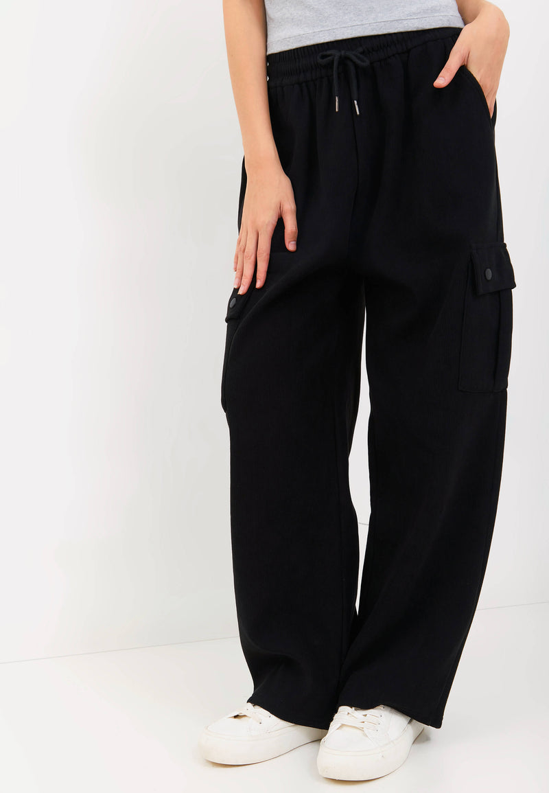 Black Cargo Winter Pants - Hellolilo