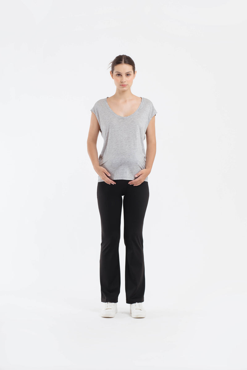 Black Flare Maternity Pants - Hellolilo