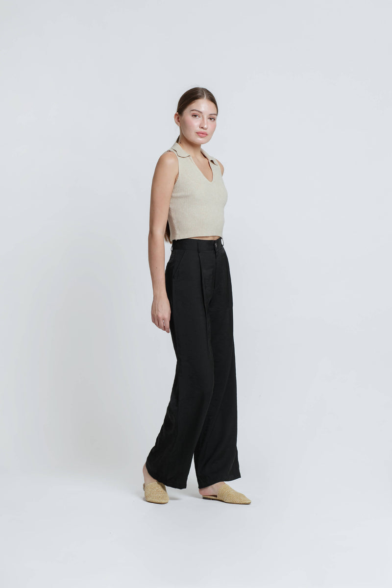 Black Fleur Loose Pants - Hellolilo