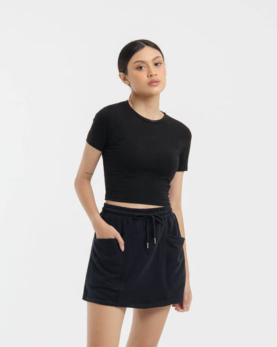 Black Jersey Cargo Skirt - Hellolilo