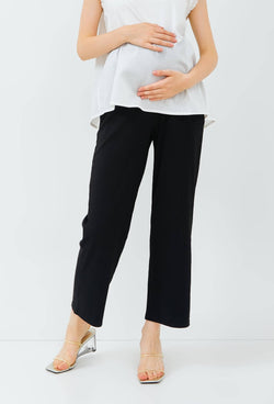 Black Knit Maternity Pants - Hellolilo