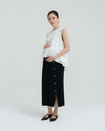 Black Knit Maternity Skirt - Hellolilo