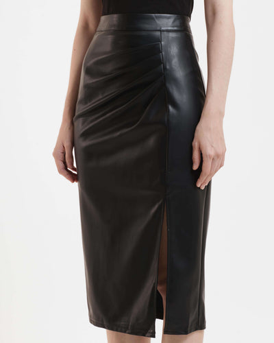 Black Leatherette Skirt - Hellolilo